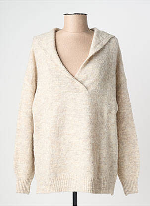 Pull tissage chiné manches longues beige EVA KAYAN femme