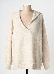 Pull tissage chiné manches longues beige EVA KAYAN femme
