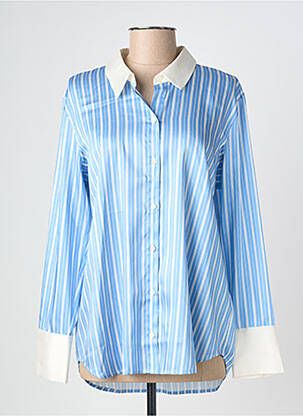 Chemisier coupe cintrée manches longues bleu RAILS femme