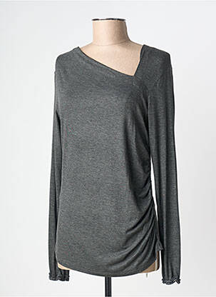 Top stretch manches longues gris NÜ femme