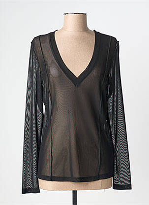 Chemisier coupe cintrée manches longues noir NÜ femme