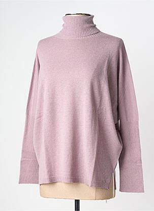 Pull col roulé tissage chiné manches longues violet OTTOD'AME femme
