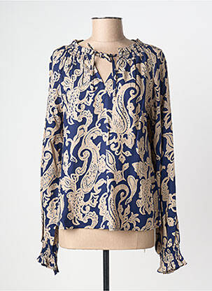Blouse imprimé fantaisie manches longues bleu CREAM femme