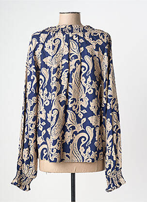 Blouse imprimé fantaisie manches longues bleu CREAM femme