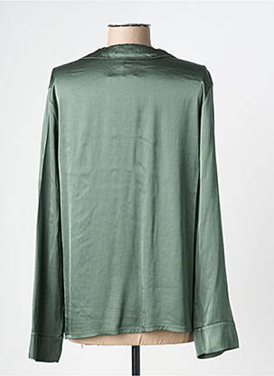 Blouse poignets boutonnés avec fente manches longues vert LAUREN VIDAL femme
