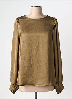 Blouse fermeture boutonnée au dos manches longues vert SUMMUM femme