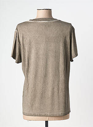 T-shirt col v manches courtes marron NÜ femme