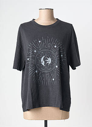T-shirt coupe droite manches courtes noir MKT STUDIO femme