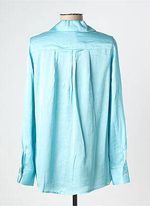 Chemisier coupe fluide manches longues bleu LAUREN VIDAL femme