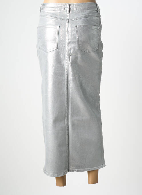 Jupe longue coupe droite argent SECOND FEMALE femme