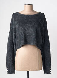 Pull col rond manches longues gris MORGAN femme