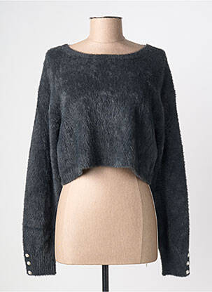 Pull col rond manches longues gris MORGAN femme