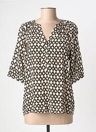 Blouse imprimé fantaisie manches courtes noir GARCIA femme