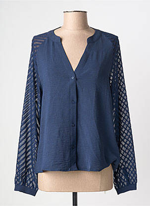 Chemisier coupe droite manches longues bleu TIFFOSI femme