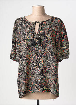 Blouse imprimé fantaisie manches courtes noir SOYACONCEPT femme