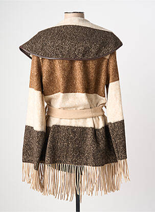 Manteau long coupe cintrée sans capuche marron TIFFOSI femme