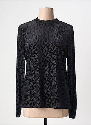 Top imprimé fantaisie manches longues noir GARCIA femme