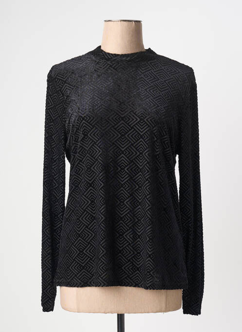 Top imprimé fantaisie manches longues noir GARCIA femme