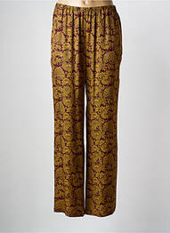 Pantalon droit tissage popeline taille normale rouge HOD femme