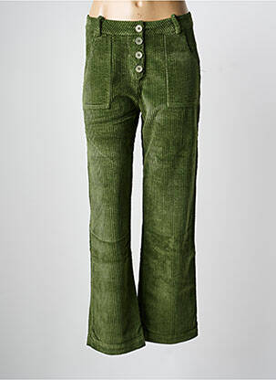 Pantalon droit stretch taille normale vert DROLATIC femme