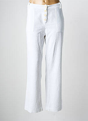 Pantalon droit stretch taille normale blanc DROLATIC femme