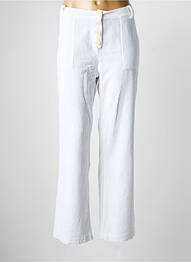 Pantalon droit stretch taille normale blanc DROLATIC femme