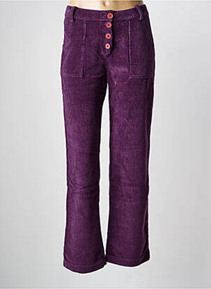 Pantalon droit stretch taille normale violet DROLATIC femme