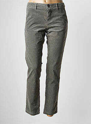 Pantalon chino fermeture zippée sous rabat boutonné taille normale gris HOD femme