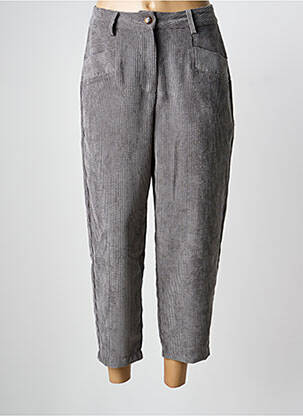 Pantalon 7/8 taille haute taille haute gris O'MER femme