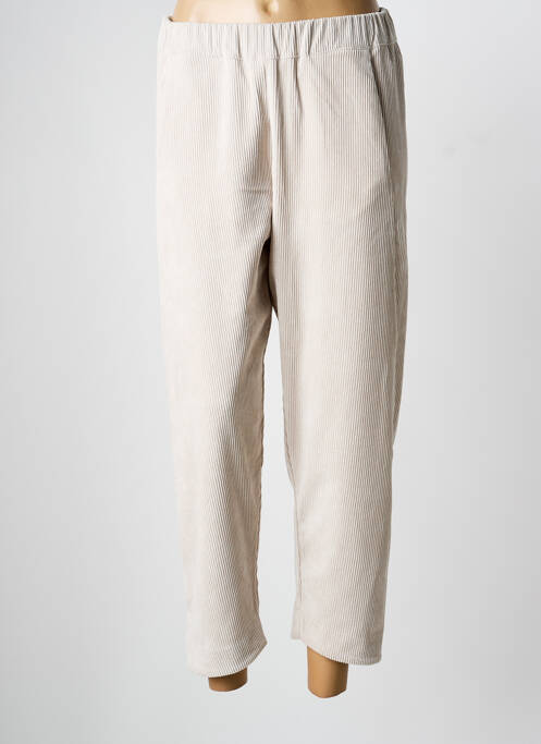 Pantalon 7/8 stretch taille normale beige O'MER femme
