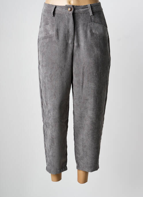 Pantalon 7/8 taille haute taille haute gris O'MER femme