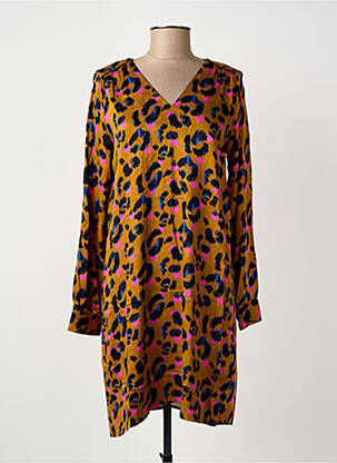 Robe mi-longue coupe fluide manches longues jaune LOLA ESPELETA femme