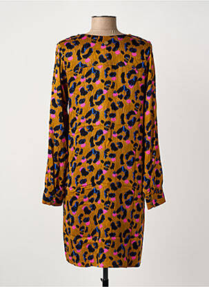 Robe mi-longue coupe fluide manches longues jaune LOLA ESPELETA femme