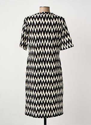 Robe mi-longue imprimé fantaisie manches courtes noir GARCIA femme