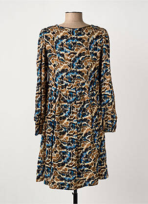 Robe mi-longue coupe fluide manches longues beige LOLA ESPELETA femme