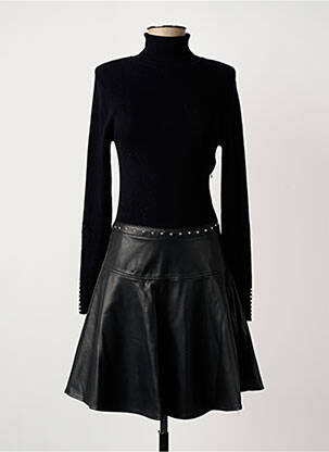 Robe mi-longue manches longues manches longues noir MORGAN femme
