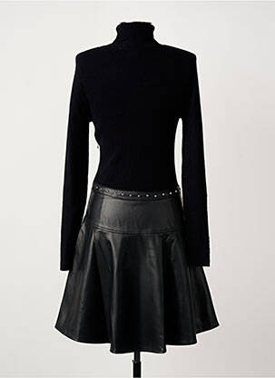 Robe mi-longue manches longues manches longues noir MORGAN femme