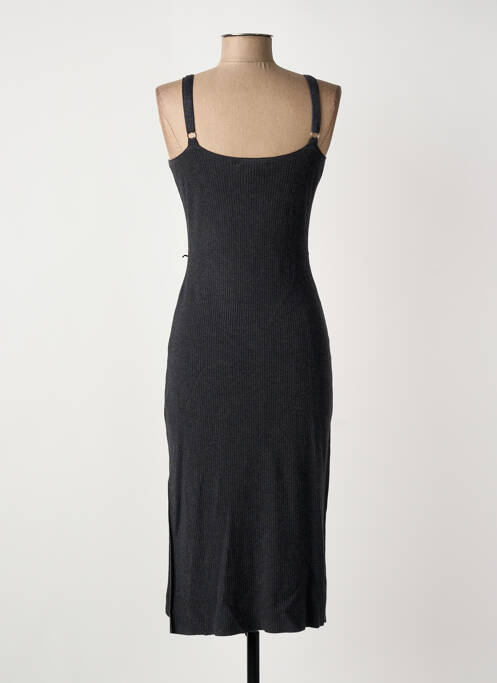 Robe mi-longue col rond fines bretelles gris MORGAN femme