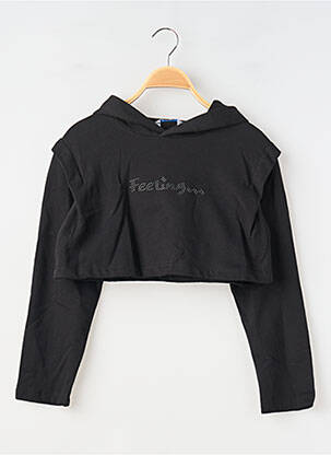 Sweat-shirt à capuche coupe droite manches longues noir MAYORAL fille
