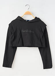 Sweat-shirt à capuche coupe droite manches longues noir MAYORAL fille