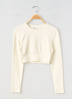T-shirt coupe cintrée manches longues beige TIFFOSI fille