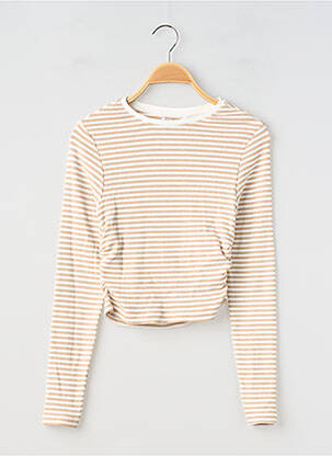 T-shirt coupe cintrée manches longues beige TIFFOSI fille