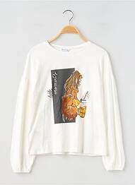 T-shirt coupe droite manches longues blanc MAYORAL fille