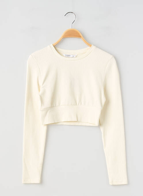 T-shirt coupe cintrée manches longues beige TIFFOSI fille