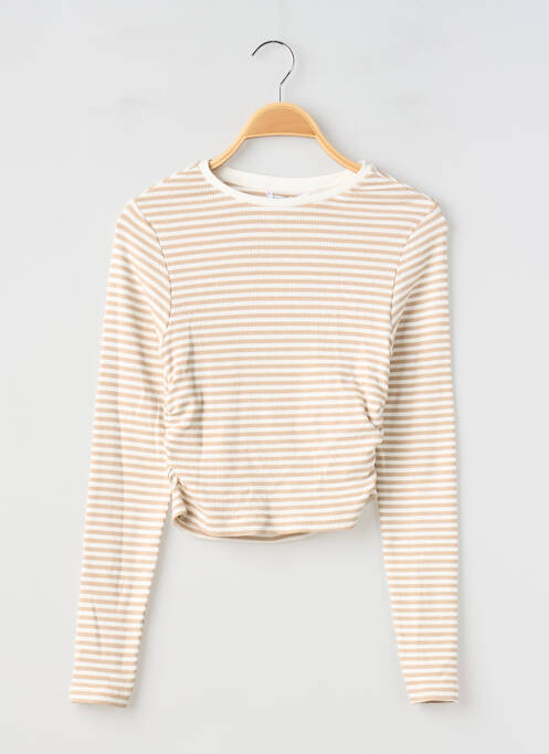 T-shirt coupe cintrée manches longues beige TIFFOSI fille