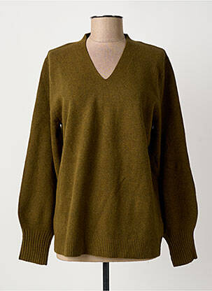 Pull col v manches longues vert PENN & INK N.Y femme