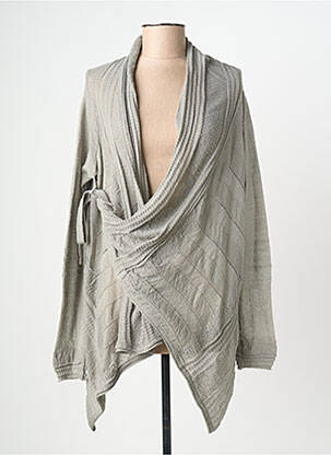 Gilet cache-cœur manches longues gris JAYKO femme