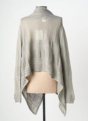 Gilet cache-cœur manches longues gris JAYKO femme