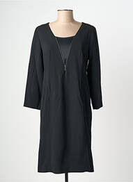 Robe mi-longue manches longues manches longues noir RODIKA femme