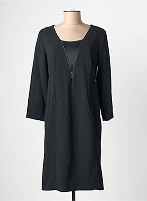 Robe mi-longue manches longues manches longues noir RODIKA femme